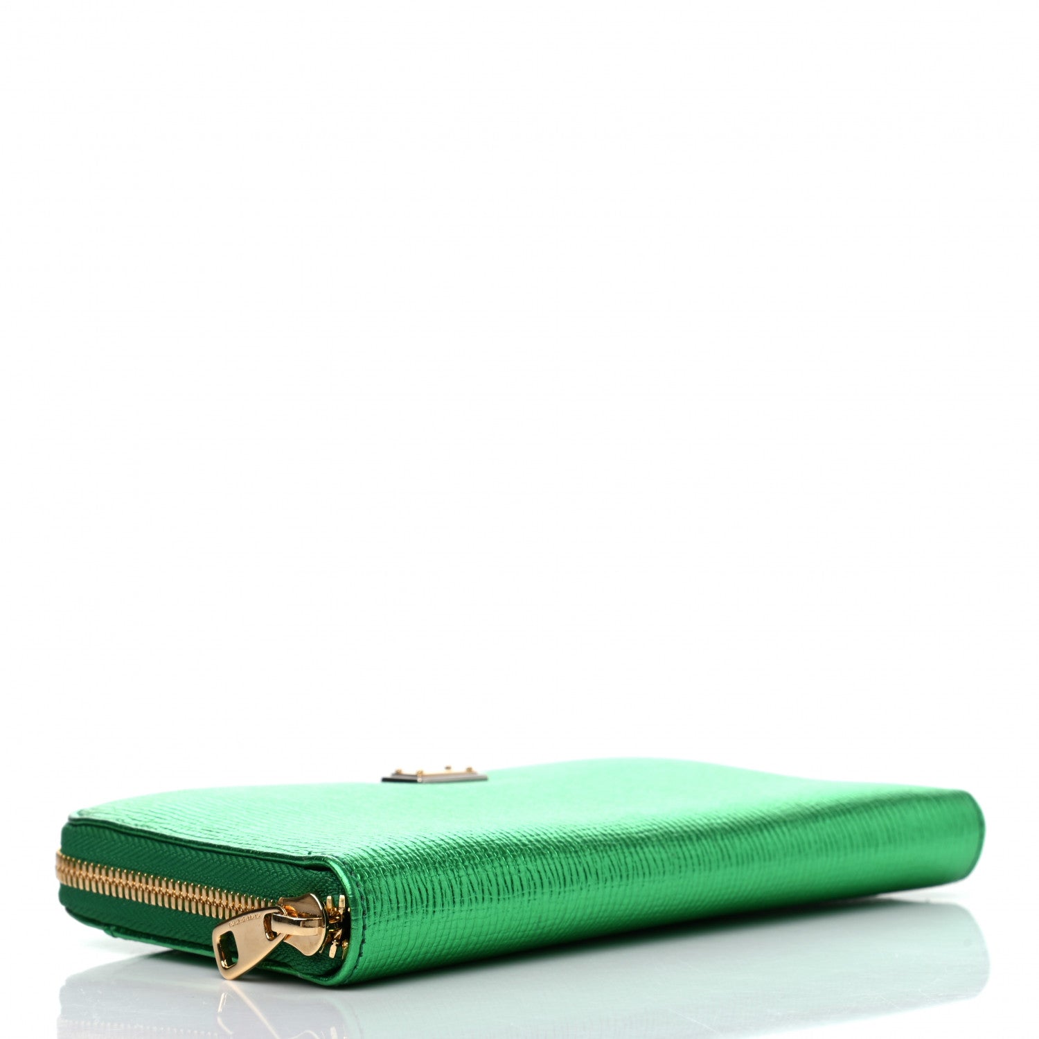Dolce & Gabbana Metallic Dauphine Zip Around Wallet Green 4 of 6