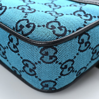 Gucci Monogram Multicolor Textured Calfskin Retro Interlocking G Belt Bag Light Blue 9 of 9