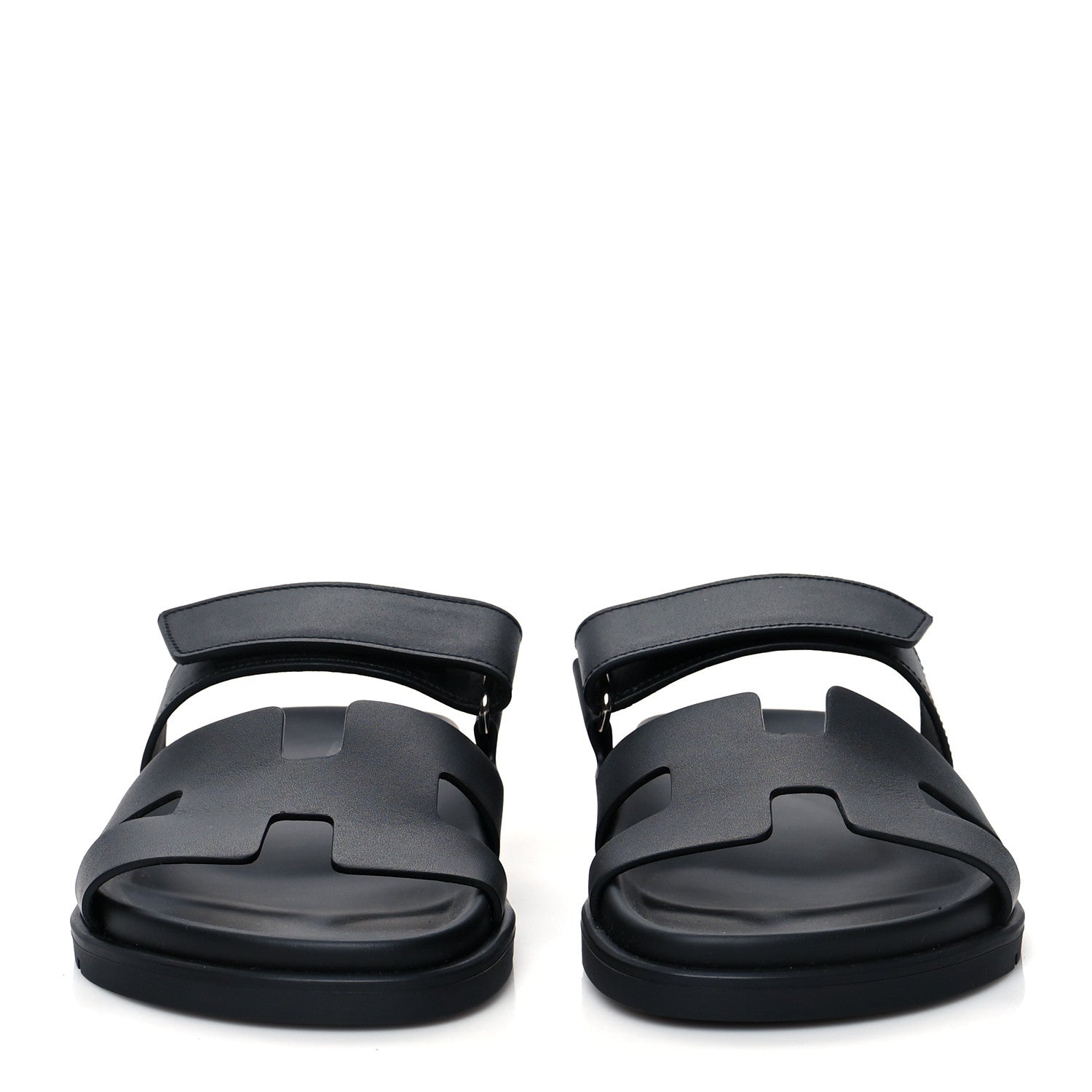 Hermes Calfskin Womens Chypre Sandals 37 Black 2 of 8