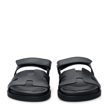 Hermes Calfskin Womens Chypre Sandals 37 Black 2 of 8