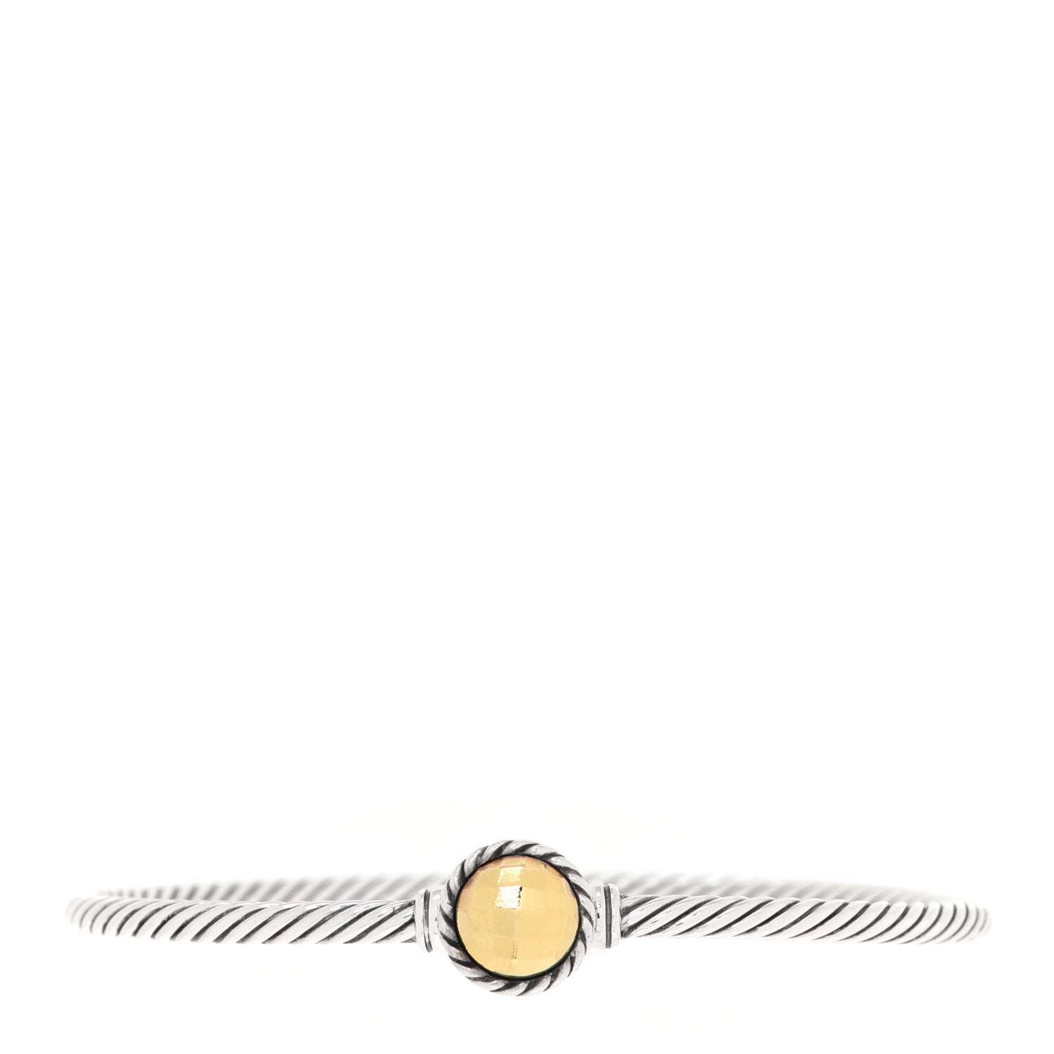 David Yurman Sterling Silver 18K Yellow Gold 3mm Chatelaine Bracelet 1 of 4