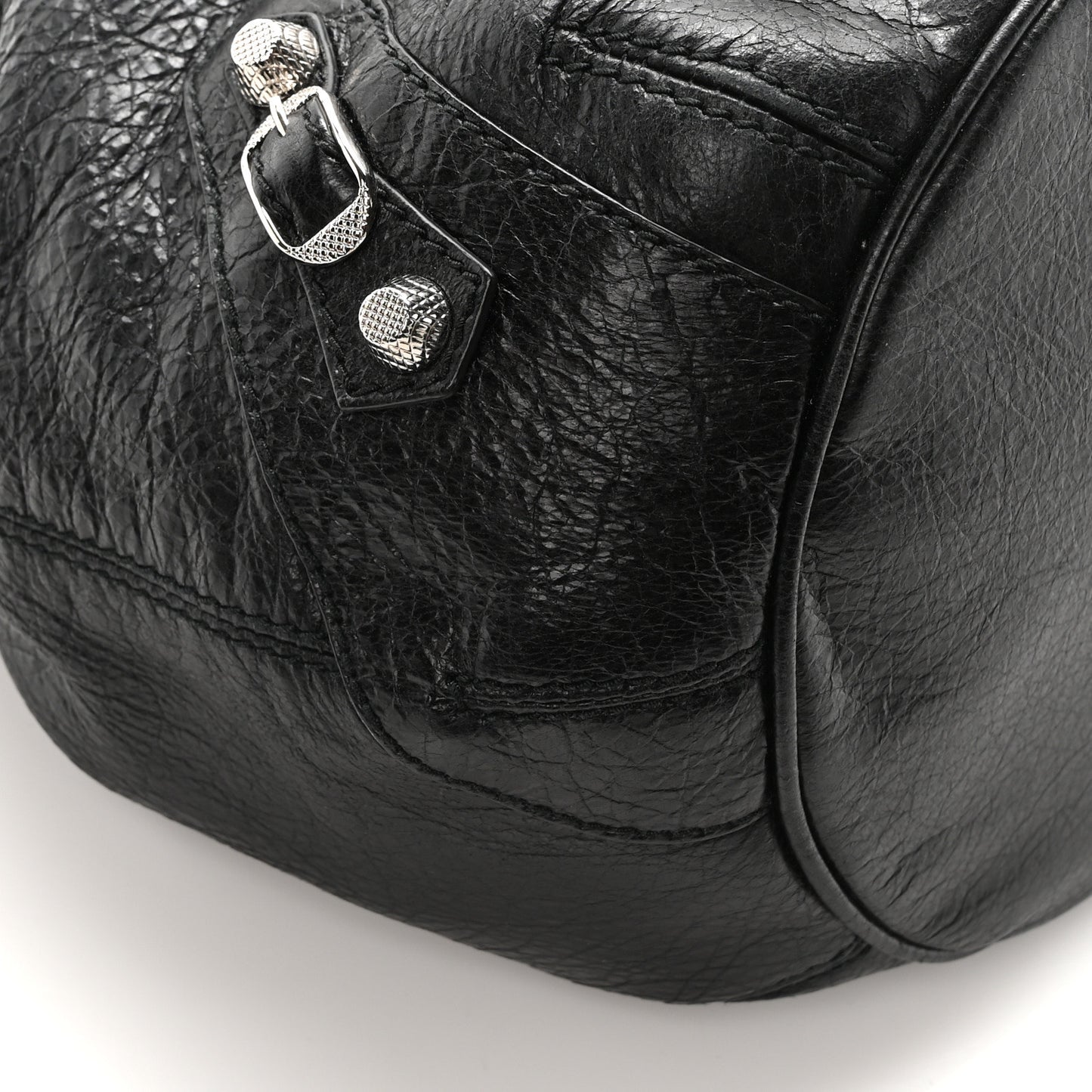 Agneau Giant 12 Silver Hardware Mini Pompon Black