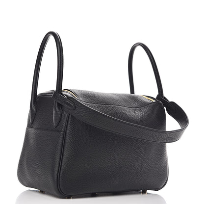 Hermes Taurillon Clemence Lindy 26 Black 3 of 10