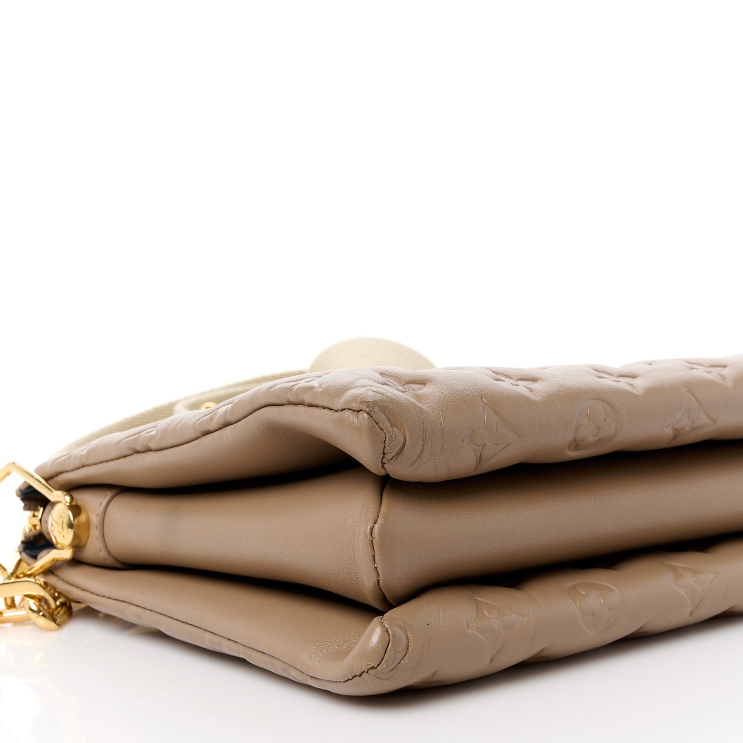 Lambskin Embossed Monogram Coussin PM Taupe