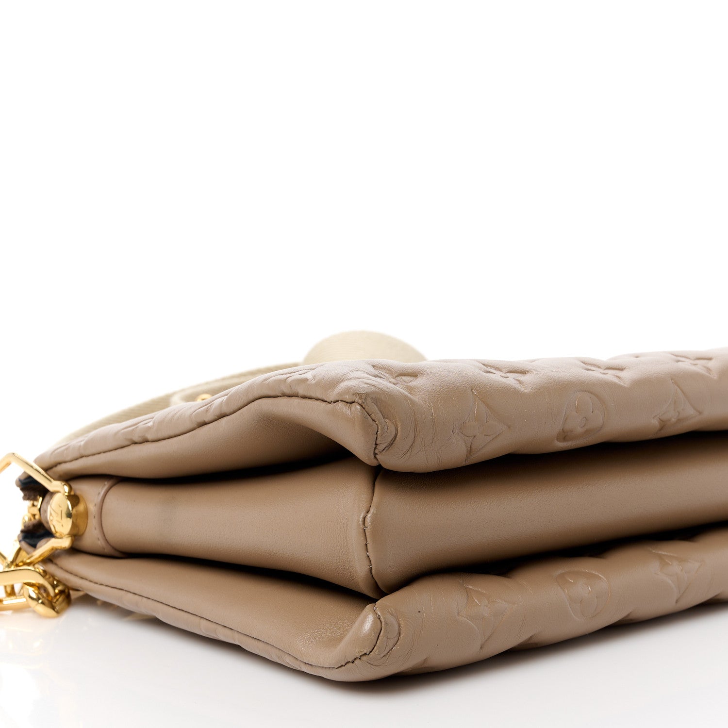 Louis Vuitton Lambskin Embossed Monogram Coussin PM Taupe 10 of 12