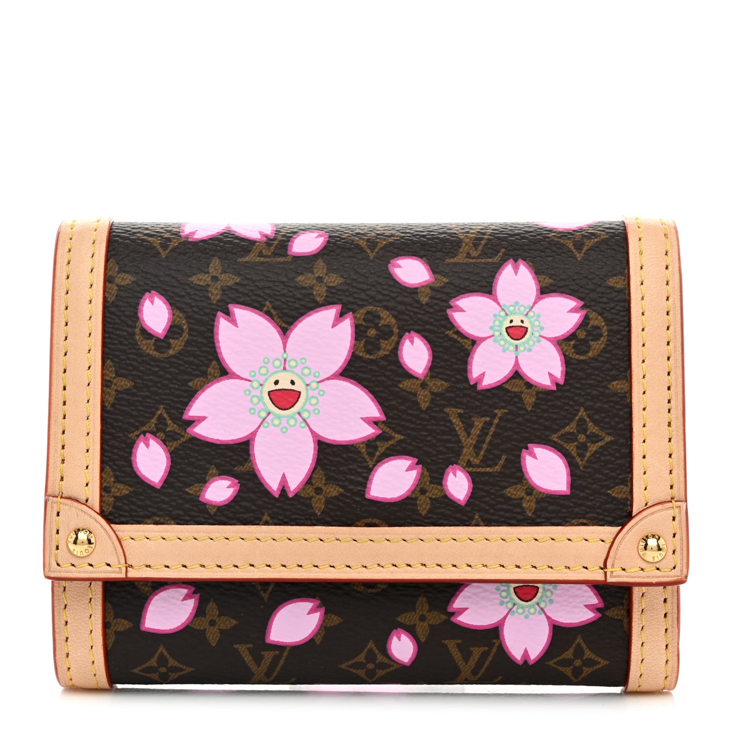 LV X TM Monogram Cherry Blossom Victorine Wallet Sakura Brown