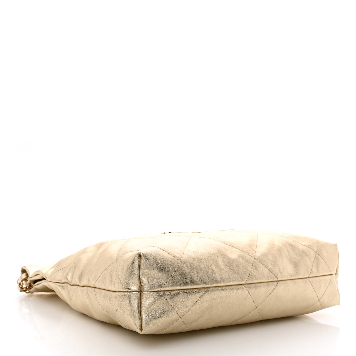 Chanel Metallic Calfskin Quilted Small Chanel 22 Light Gold 5 of 12