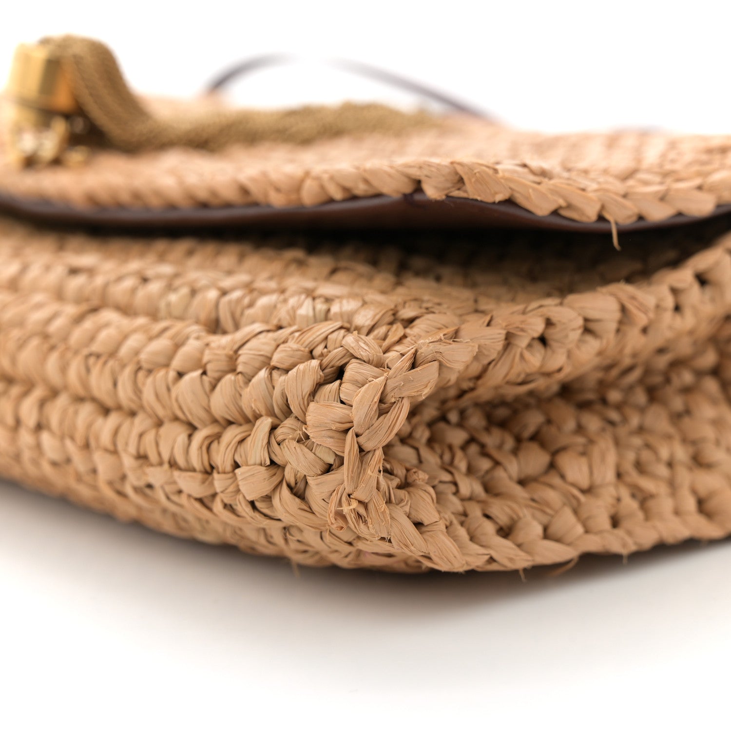 Saint Laurent Raffia Monogram Tassel Kate 99 Dark Nude 9 of 11