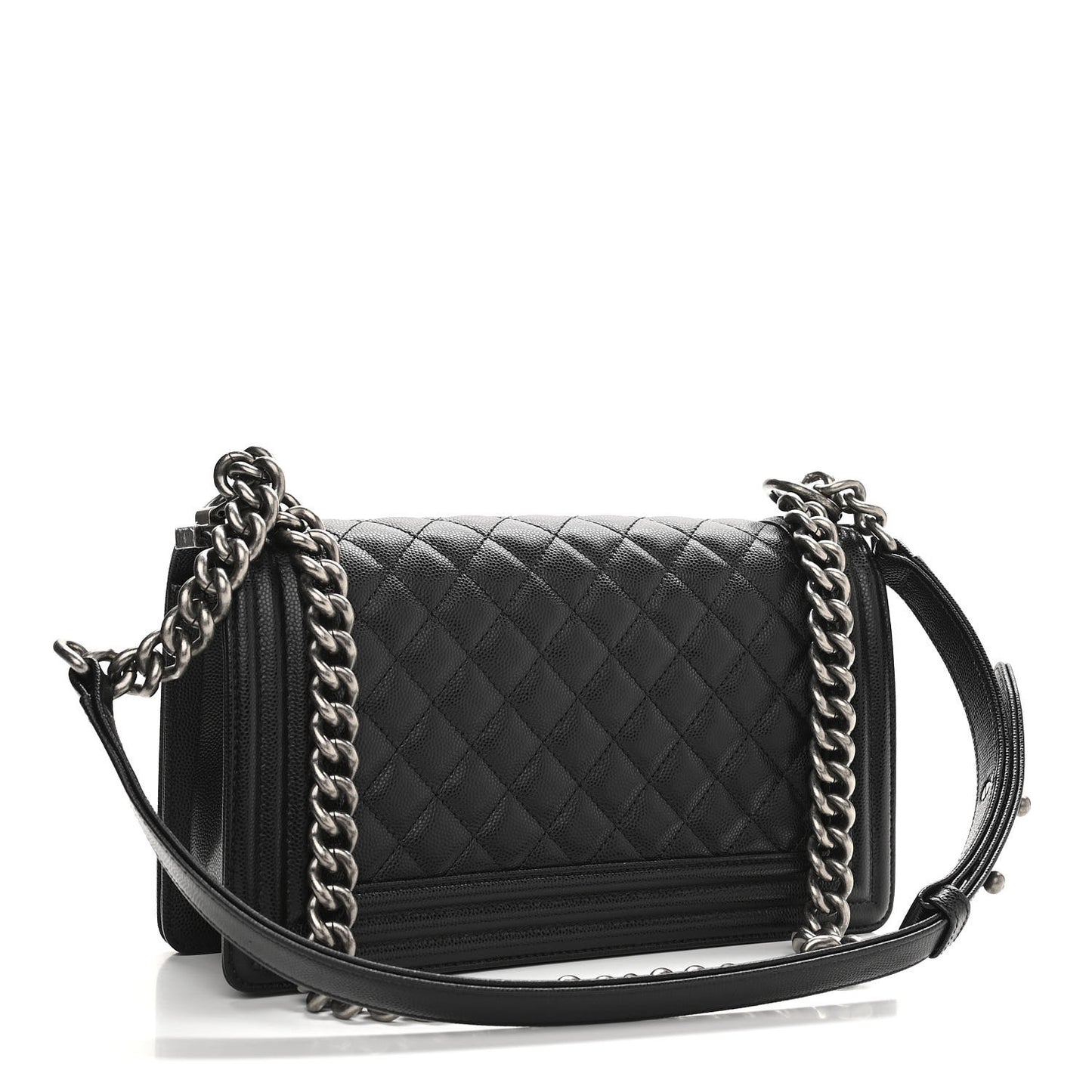Caviar Quilted Medium Boy Flap Black