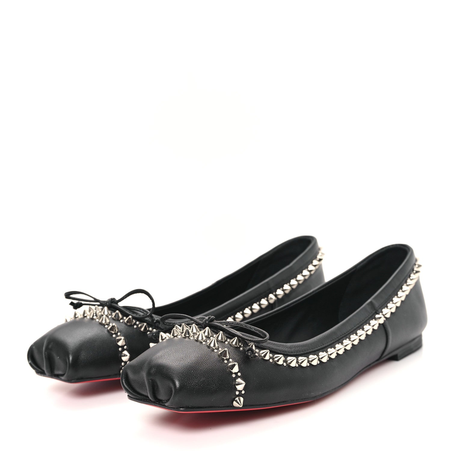 Christian Louboutin Nappa Mamadrague Spike Flats 38.5 Black 4 of 10