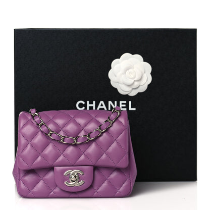 Chanel Lambskin Quilted Mini Square Flap Purple 11 of 11