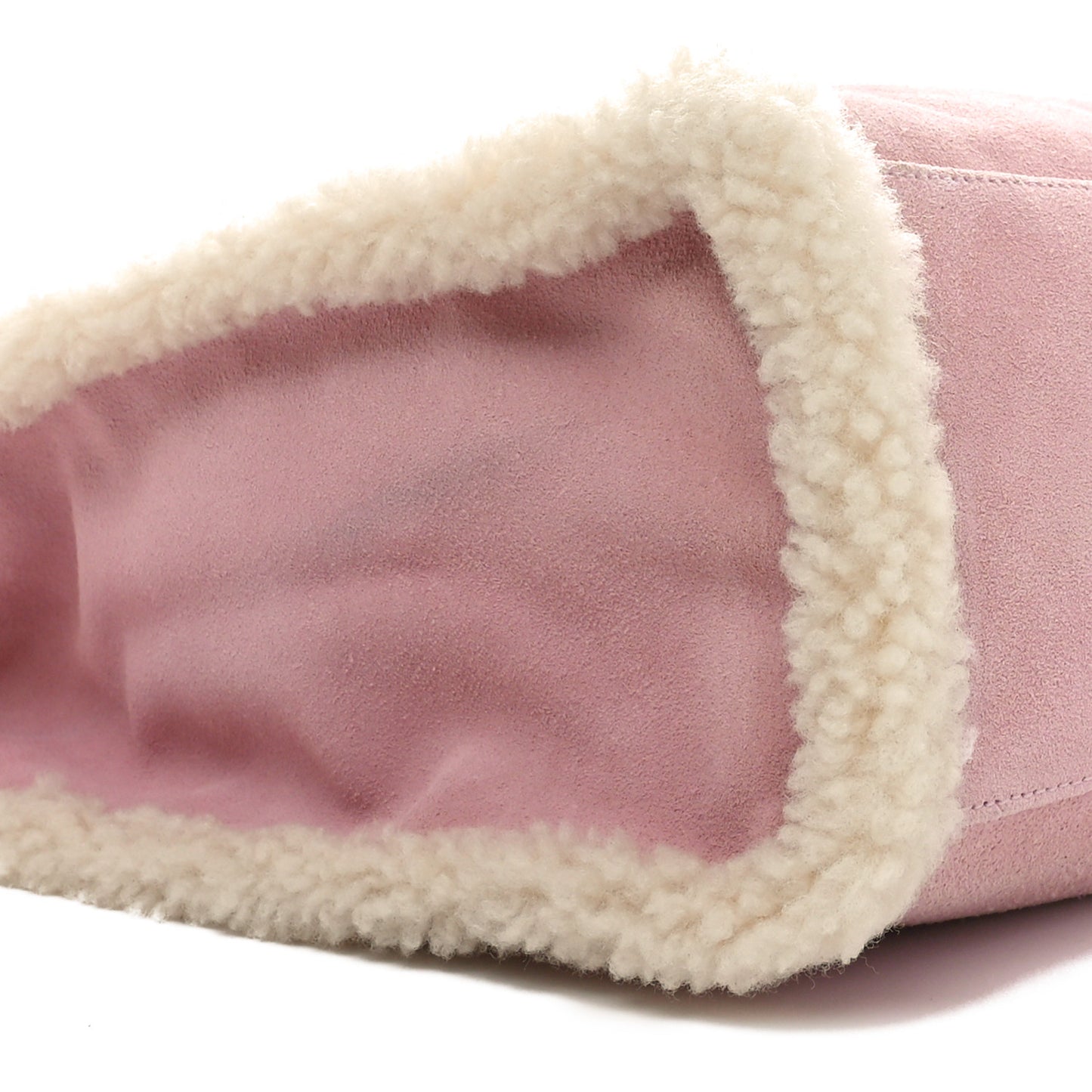 X UGG Suede Shearling Medium Shopping Bag Pink