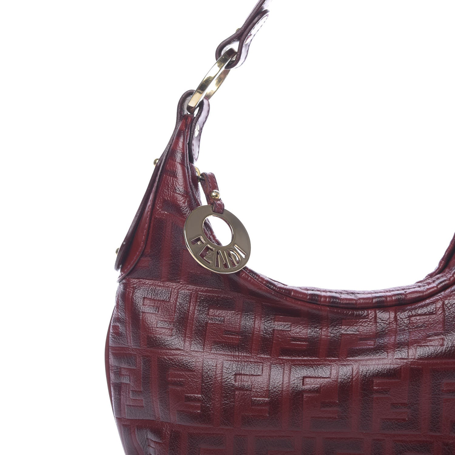 Fendi Vitello FF Embossed Small Chef Hobo Rosso 9 of 15