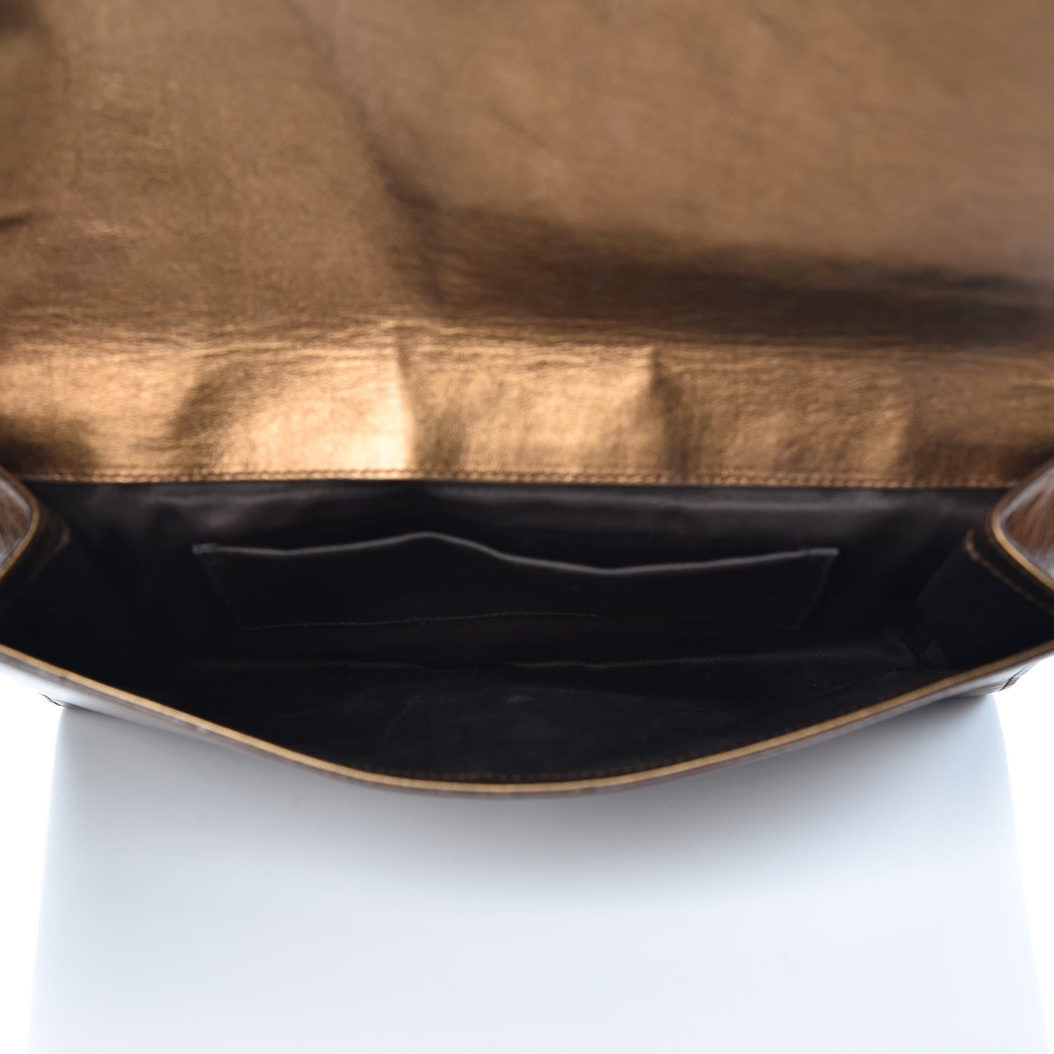 Saint Laurent Metallic Calfskin Monogram Large Belle De Jour Clutch Bronze 5 of 15