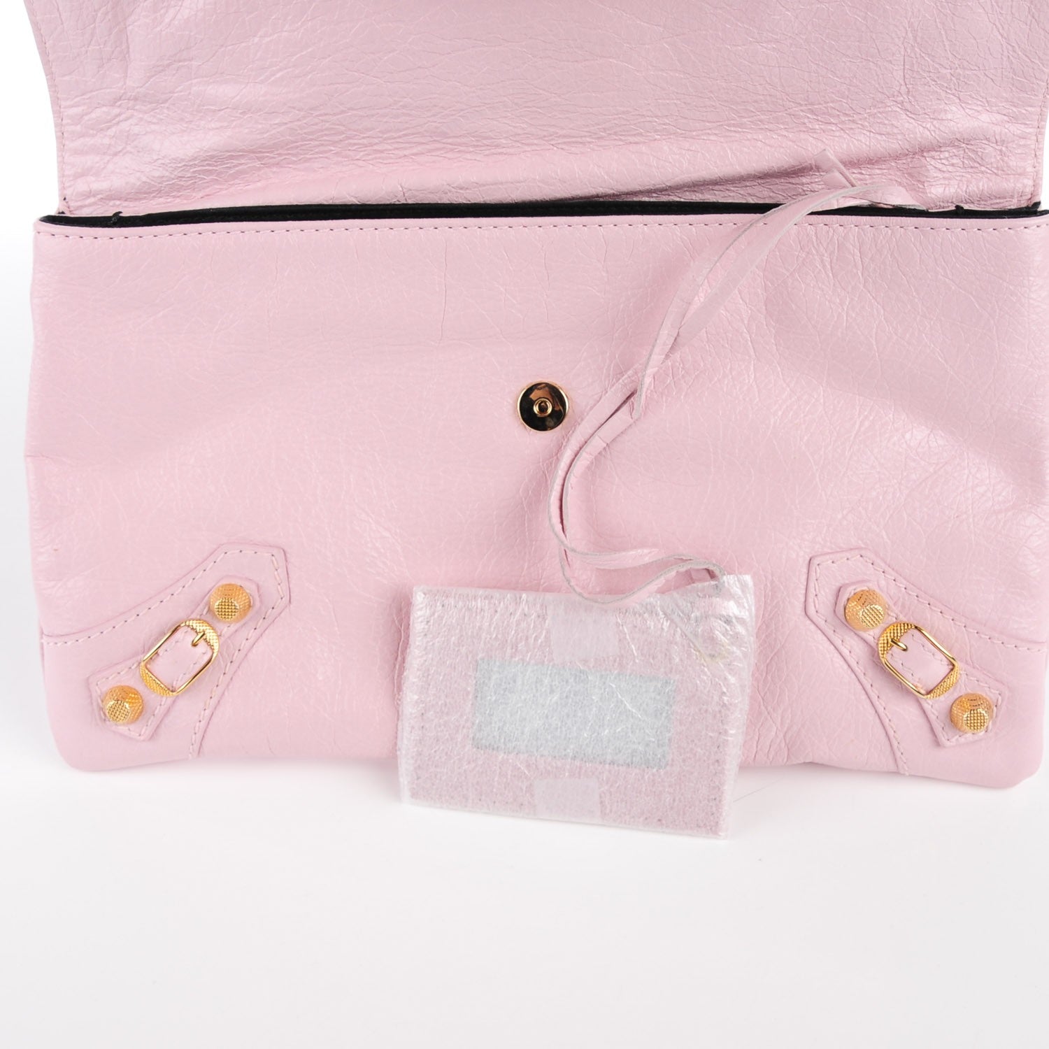 Balenciaga Agneau Giant 12 Gold Hardware Envelope Clutch Rose Poudre 10 of 10