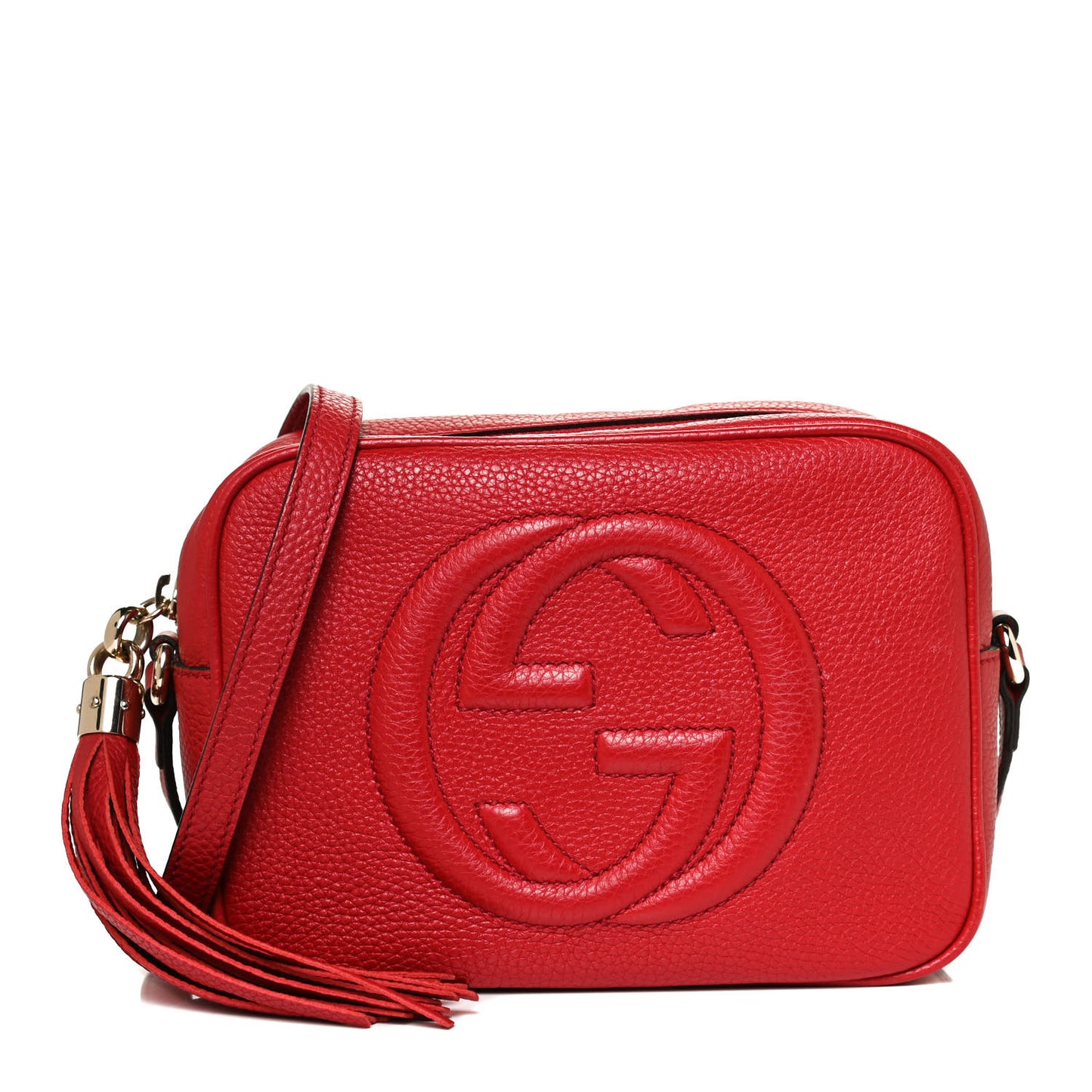 Pebbled Calfskin Small Soho Disco Bag Tabasco Red