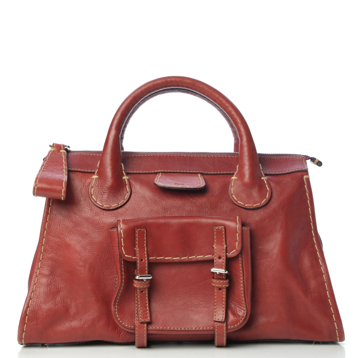 Calfskin Edith Satchel Whiskey