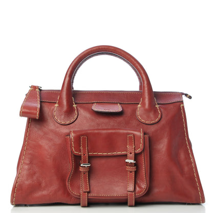 Chloe Calfskin Edith Satchel Whiskey 1 of 12