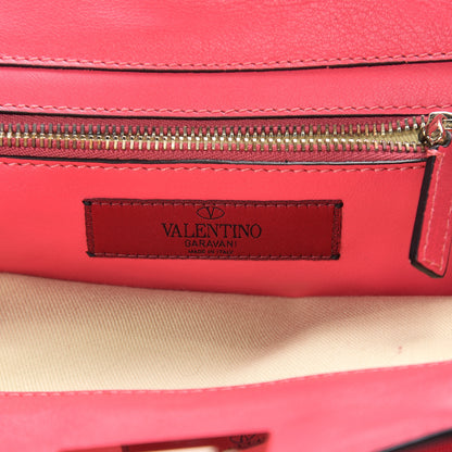 Valentino Garavani Vitello Small Rockstud Tote Raspberry 5 of 8