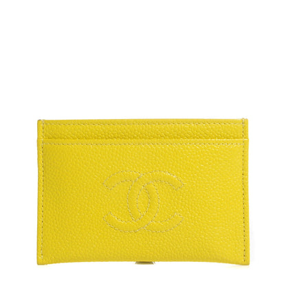 Chanel Caviar CC Timeless Card Holder Yellow 1 of 9