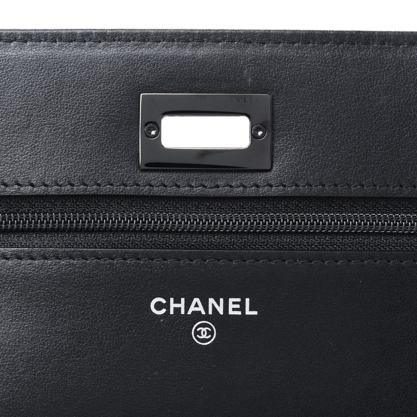 Aged Calfskin Chevron Quilted Reissue Wallet On Chain WOC So Black