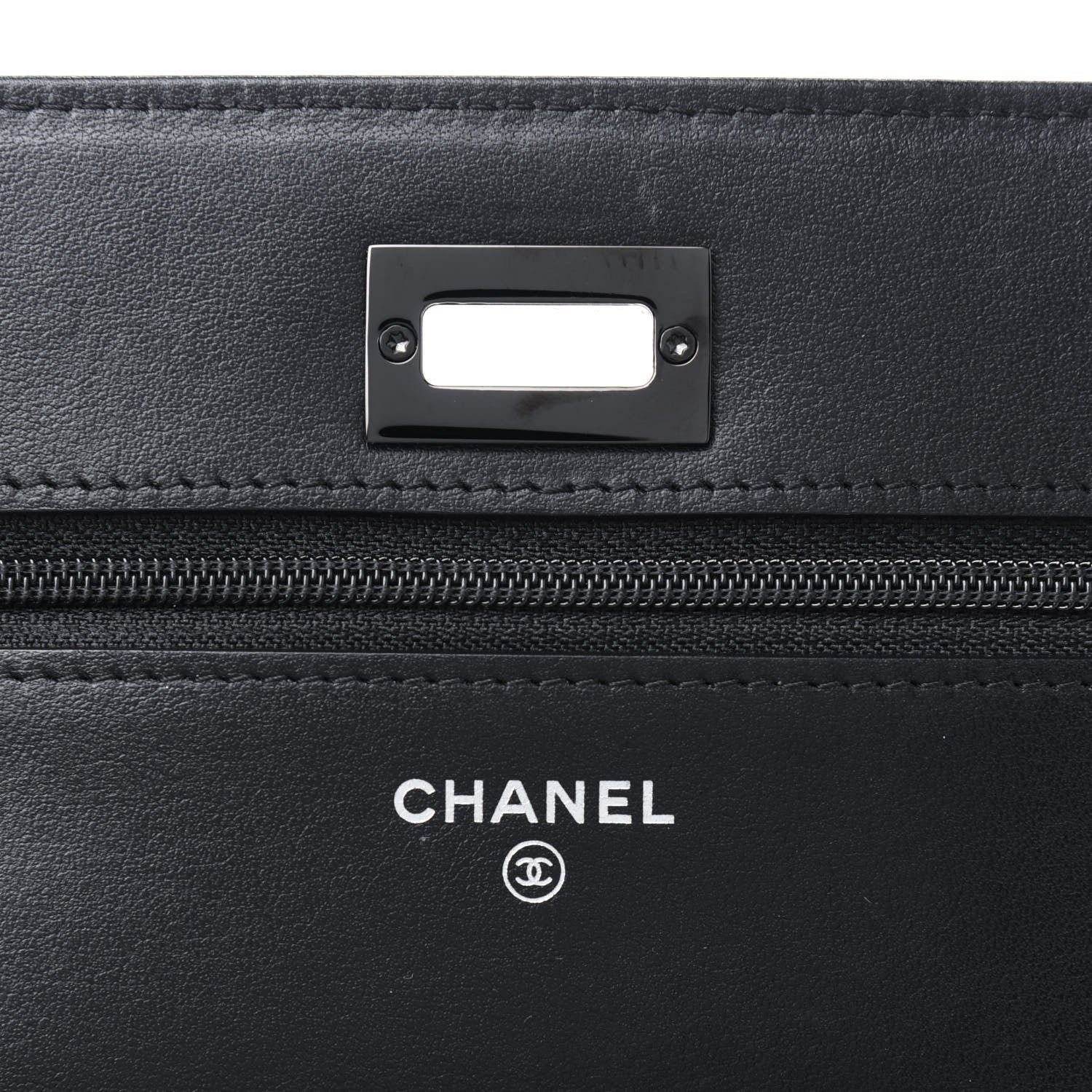 Chanel Aged Calfskin Chevron Quilted Reissue Wallet On Chain WOC So Black 6 of 13