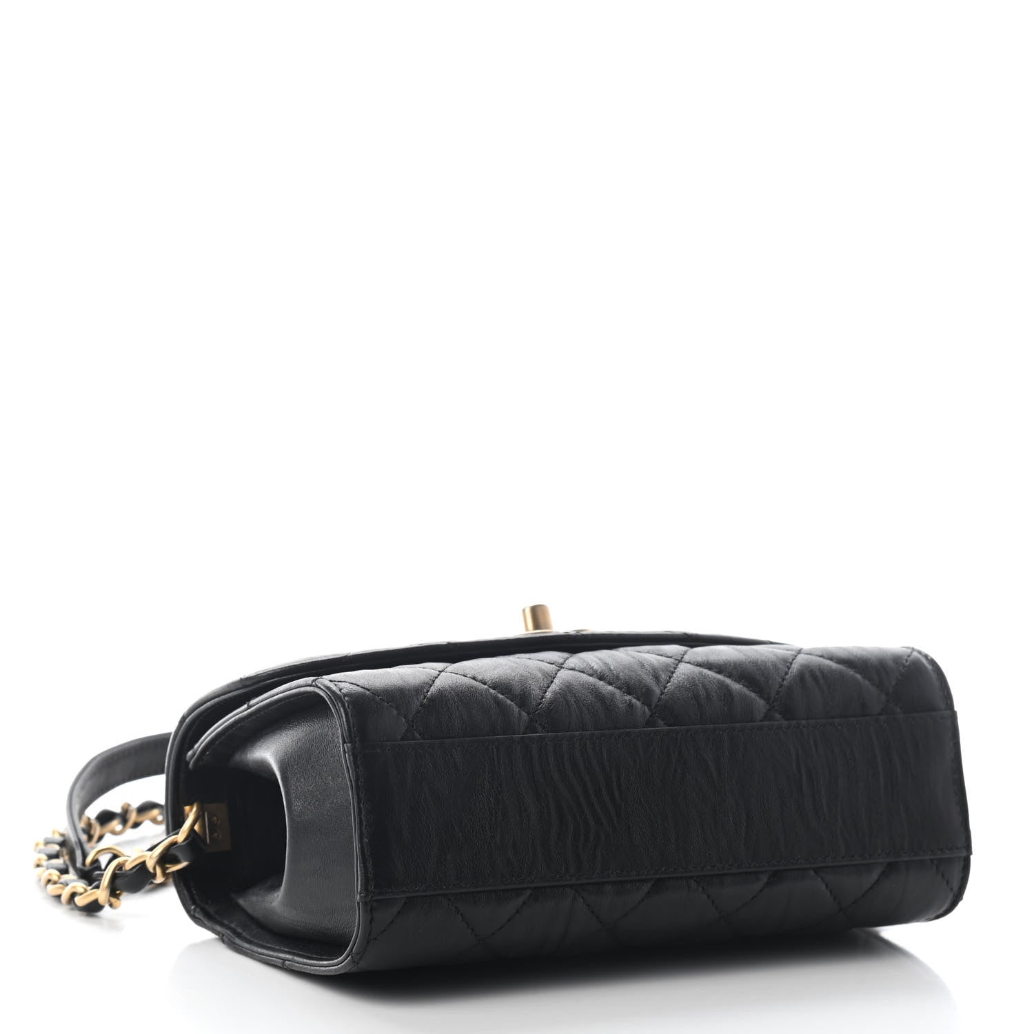 Chanel Crumpled Lambskin Quilted Mini CC Links Top Handle Flap Black 3 of 8