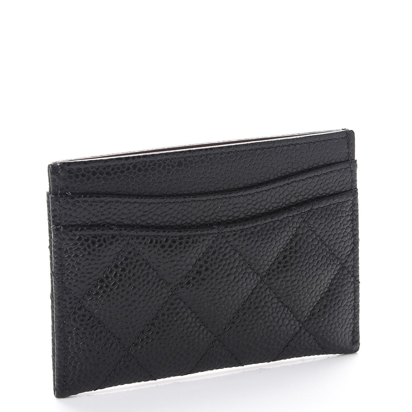 Caviar Quilted Card Holder Black