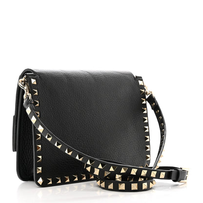 Valentino Garavani Pebbled Calfskin Rockstud Side Slip Crossbody Black 3 of 8