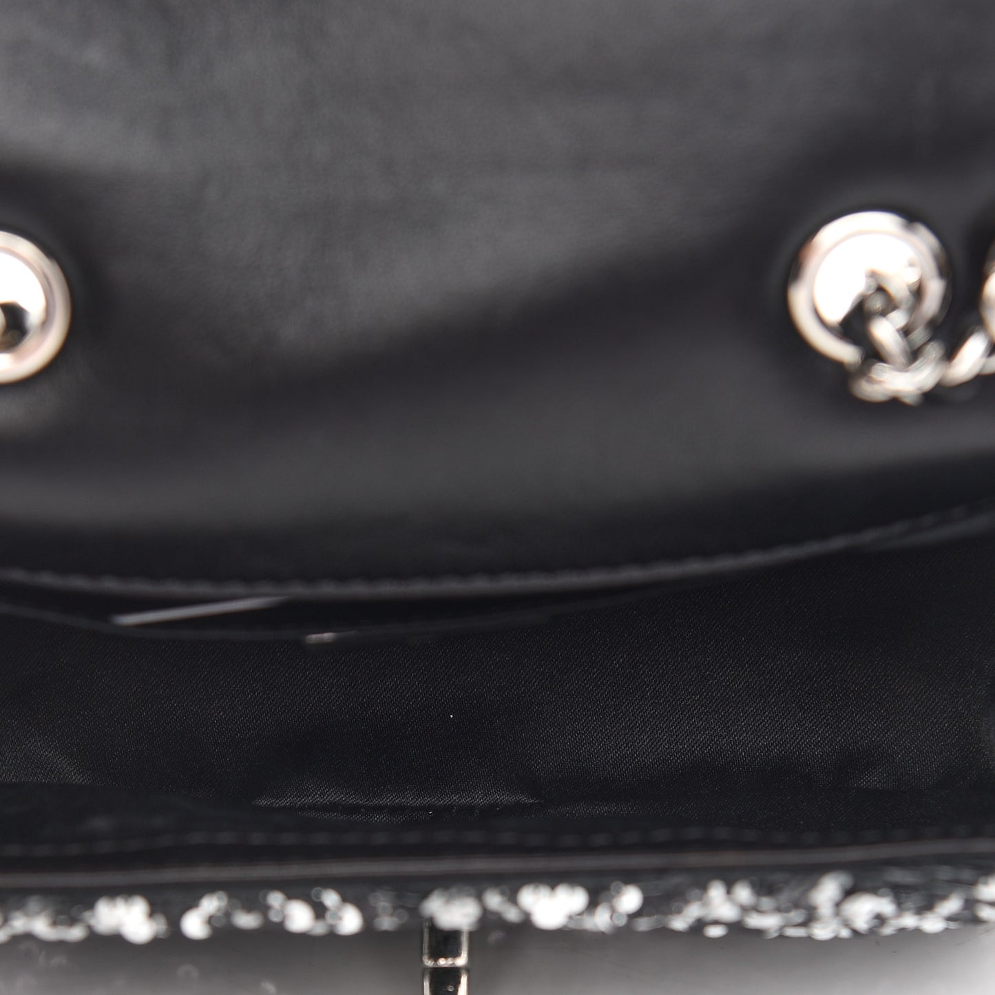 Sequin Rectangular Flap Black