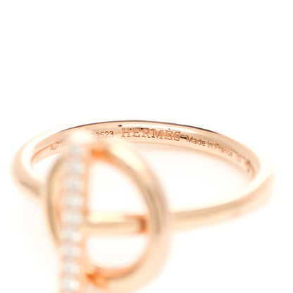 Hermes 18K Rose Gold Diamond PM Echappee Ring 53 6.5 5 of 7