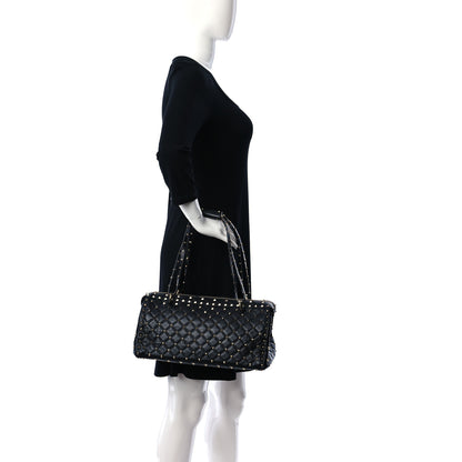 Valentino Garavani Lambskin Rockstud Spike Duffle Bag Black 2 of 11