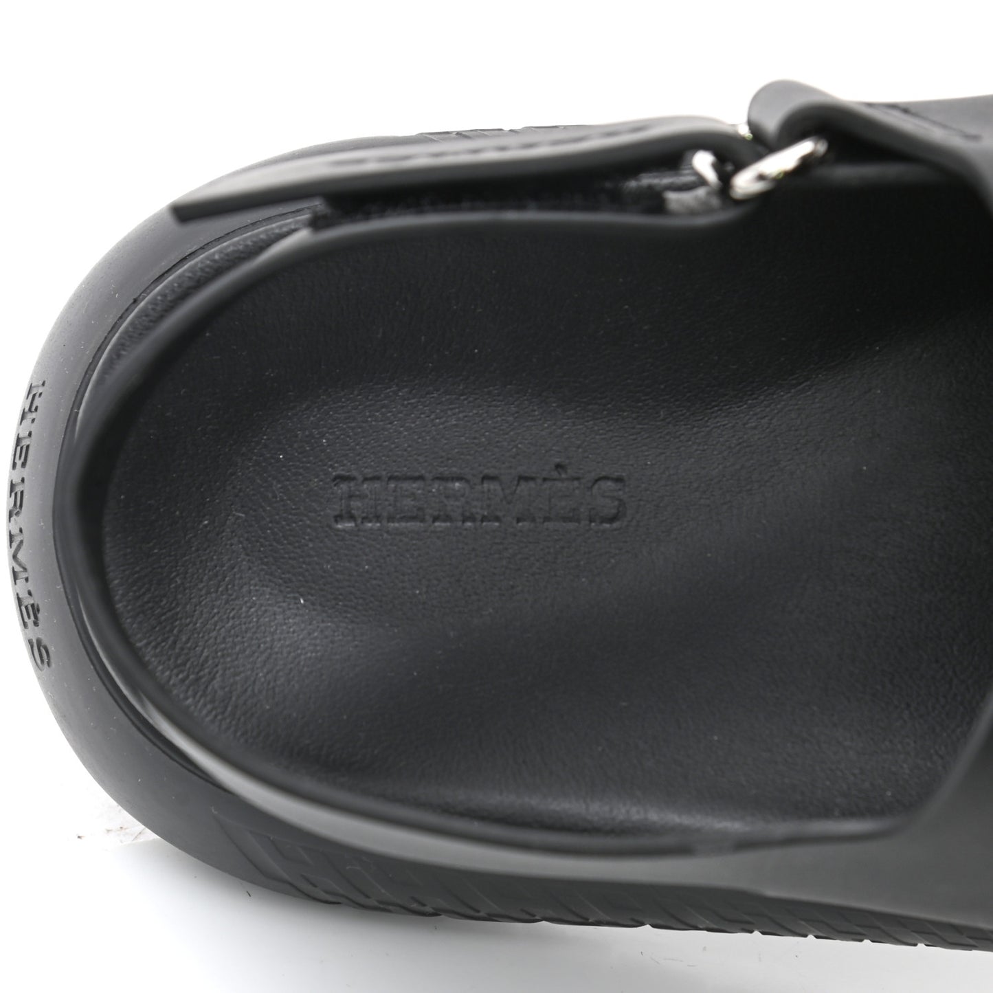 Calfskin Mens Doha Sandals 40 Black