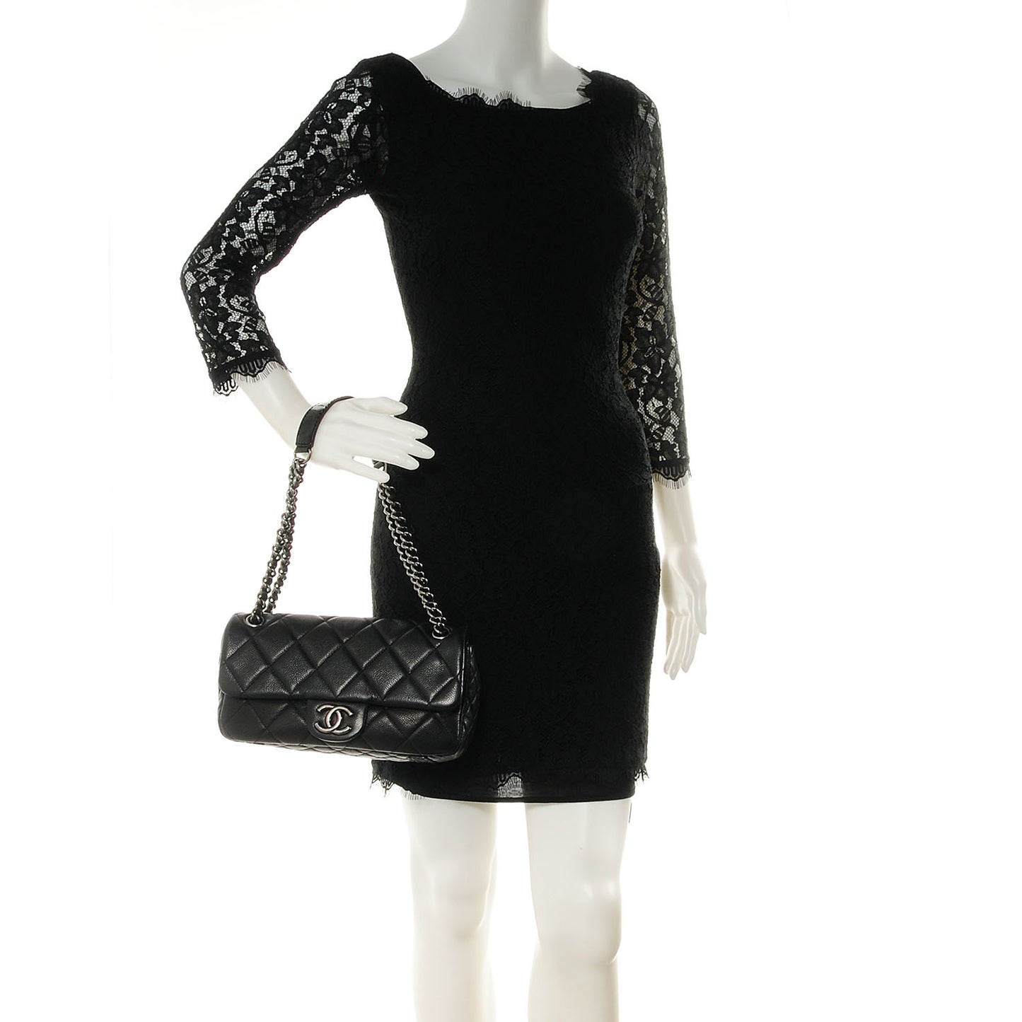 Caviar Quilted Coco Casual Flap Black