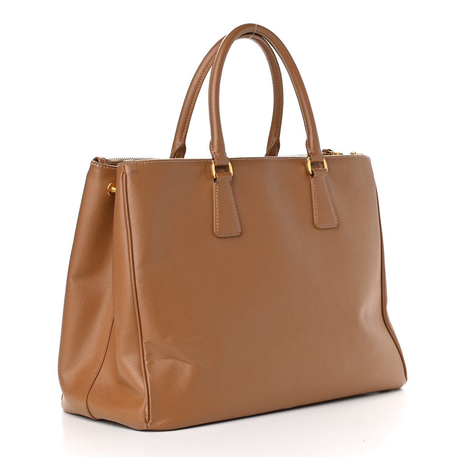 Prada Saffiano Large Galleria Double Zip Tote Caramel 4 of 11