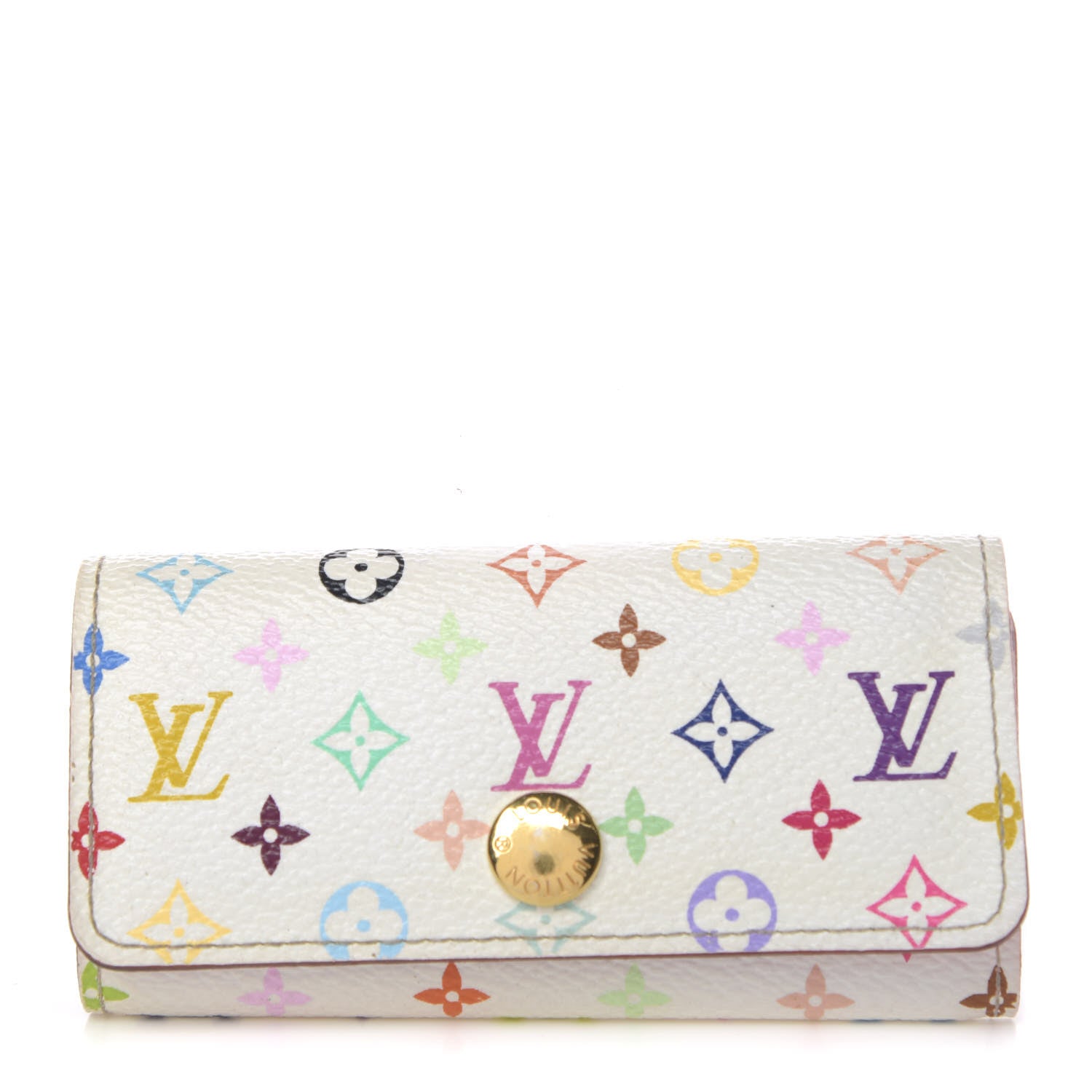 Louis Vuitton Monogram Multicolor Multicles 4 Key Holder White Litchi 1 of 12