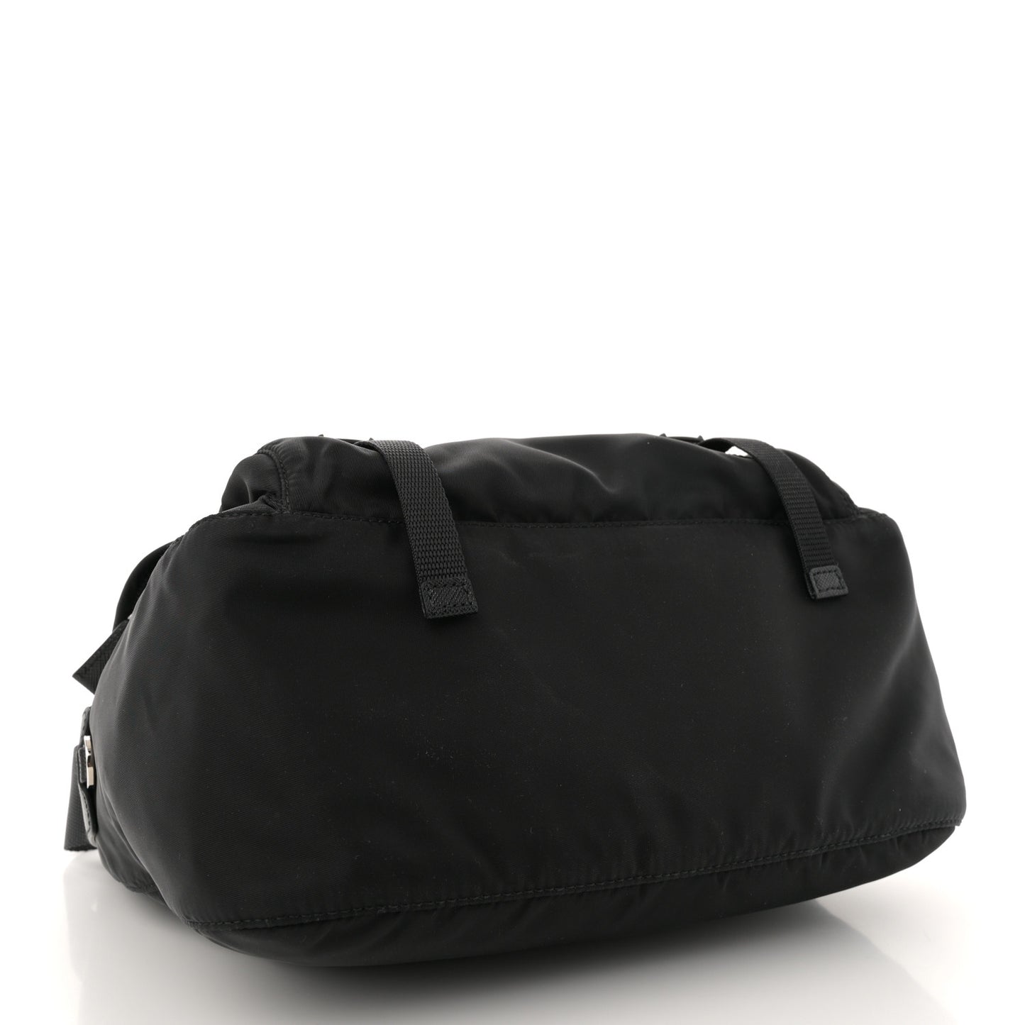 Nylon Vela Double Snap Buckle Messenger Bag Black