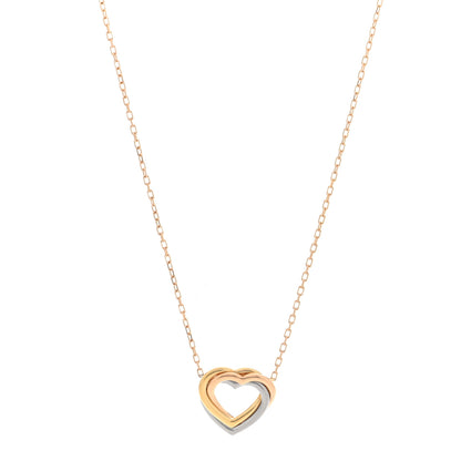 Cartier 18K Pink Yellow White Gold Trinity Heart Necklace 2 of 7