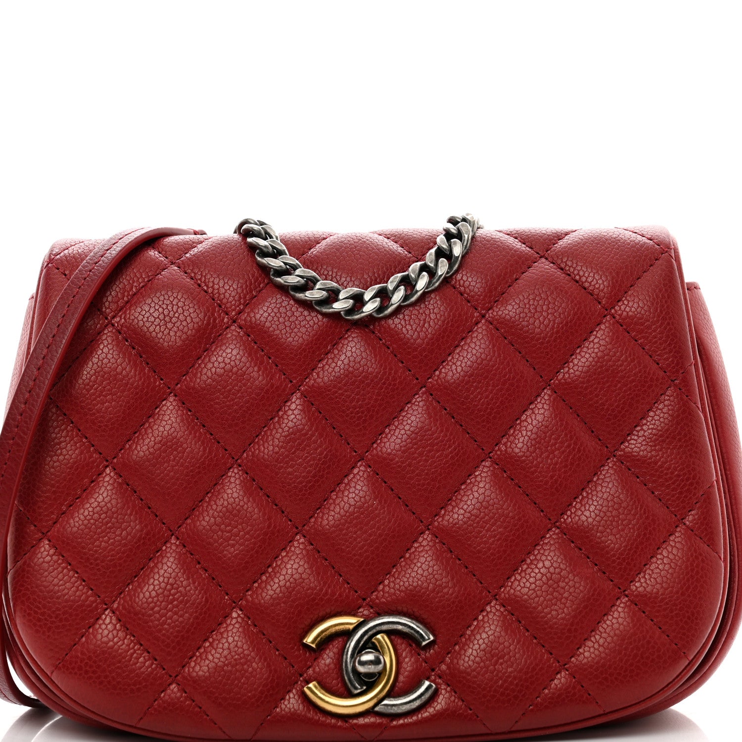 Chanel Caviar Quilted Casual Pocket Messenger Flap Red 5 of 10