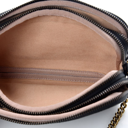 Gucci Calfskin Matelasse Mini GG Marmont Chain Crossbody Bag Black 5 of 9