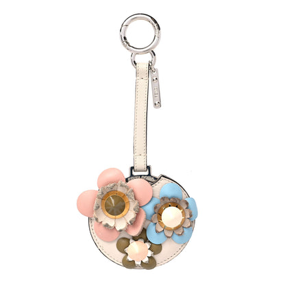 Fendi Calfskin Flowerland Mirror Bag Charm Beige Multicolor 1 of 6