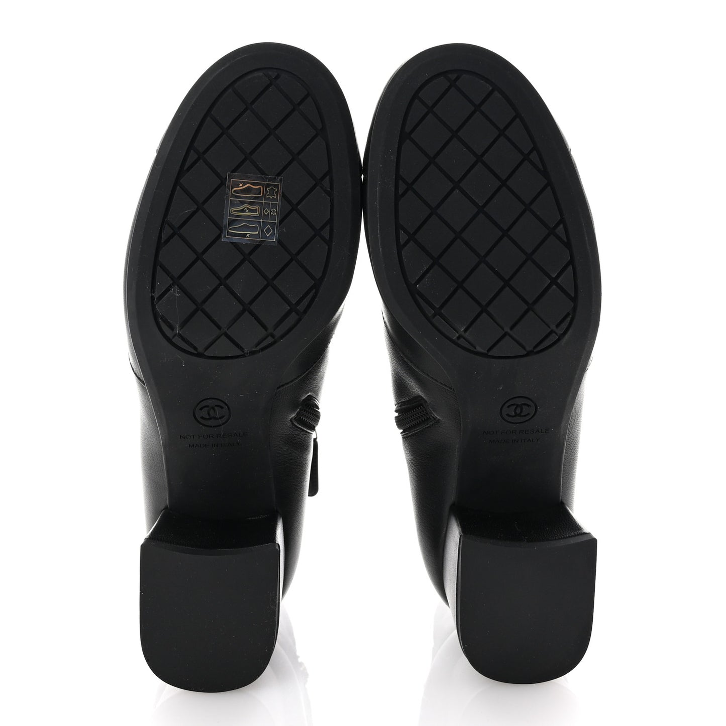 Stretch Lambskin Cap Toe CC Short Boots 38 Black