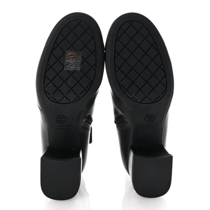 Chanel Stretch Lambskin Cap Toe CC Short Boots 38 Black 6 of 9