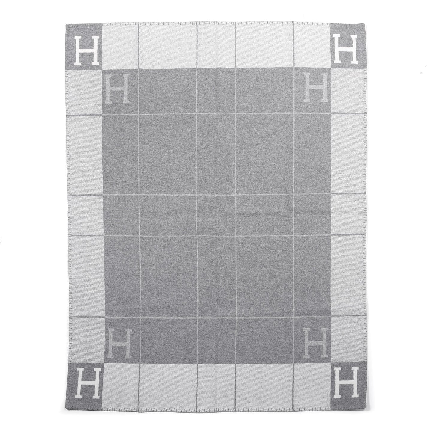 Wool Cashmere Avalon III Blanket Ecru Gris Clair