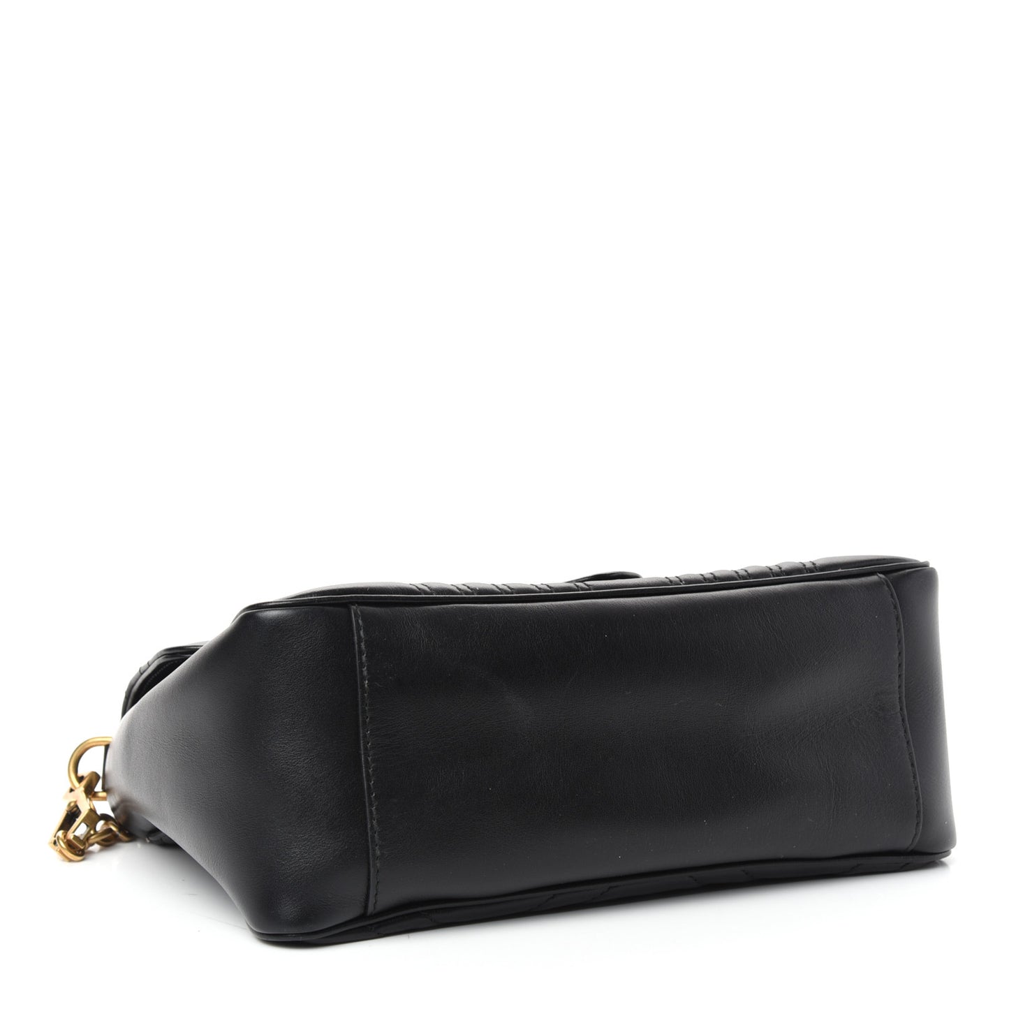 Calfskin Matelasse Small GG Marmont Top Handle Shoulder Bag Black