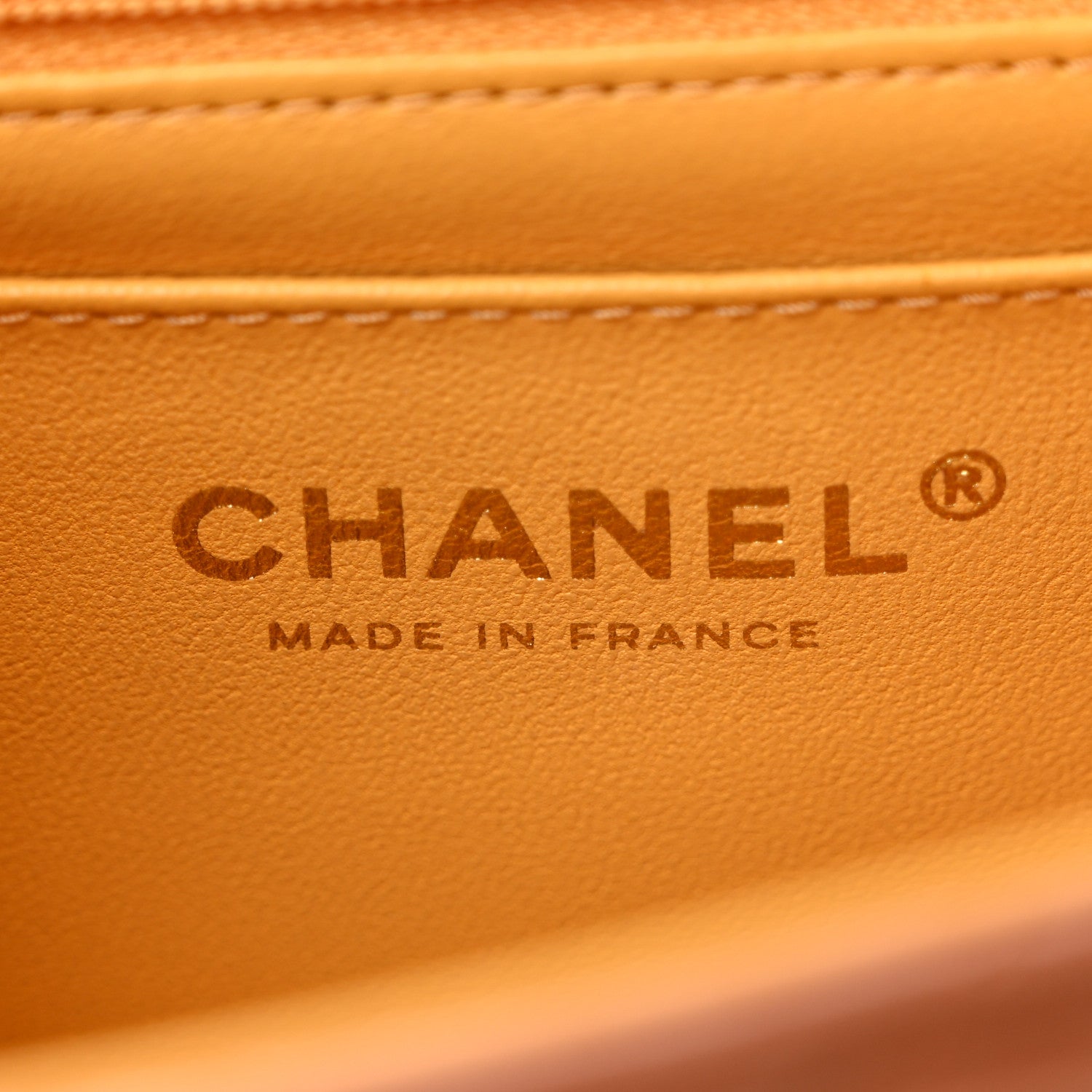 Chanel Lambskin Quilted Bi-Color Mini Top Handle Rectangular Flap Light Brown Yellow 6 of 10