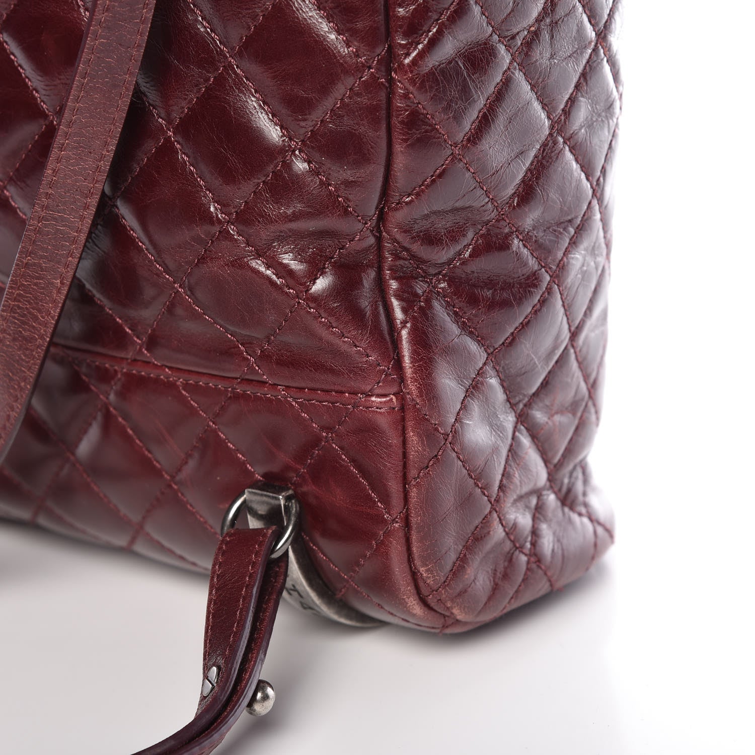 Chanel Glazed Calfskin Quilted Large Salzburg Backpack Burgundy 16 of 18
