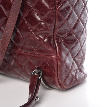 Chanel Glazed Calfskin Quilted Large Salzburg Backpack Burgundy 16 of 18