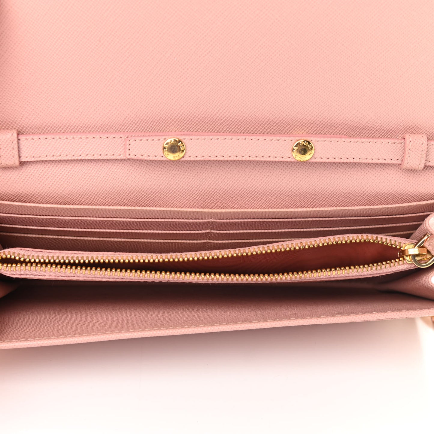 Saffiano Metal Oro Chain Wallet Orchidea