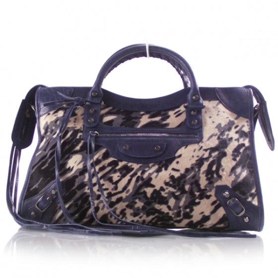 Pony Hair Limited Edition Leopard City Bleu Roi